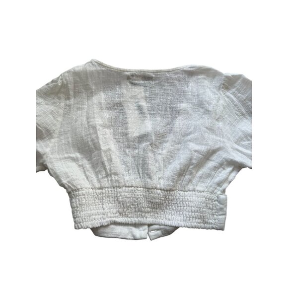 PULL & BEAR White Crop Short Sleeve Button Bolero Size Small - Picture 3 of 7